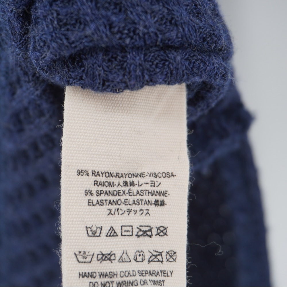 Free People Ventura Thermal‎ Top Navy Medium long sleeve bohemian Lagenlook - Picture 11 of 12